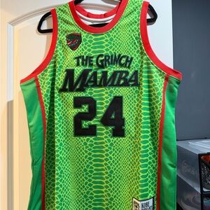 Kobe Bryant Green Mamba Grinch Basketball Jersey XL